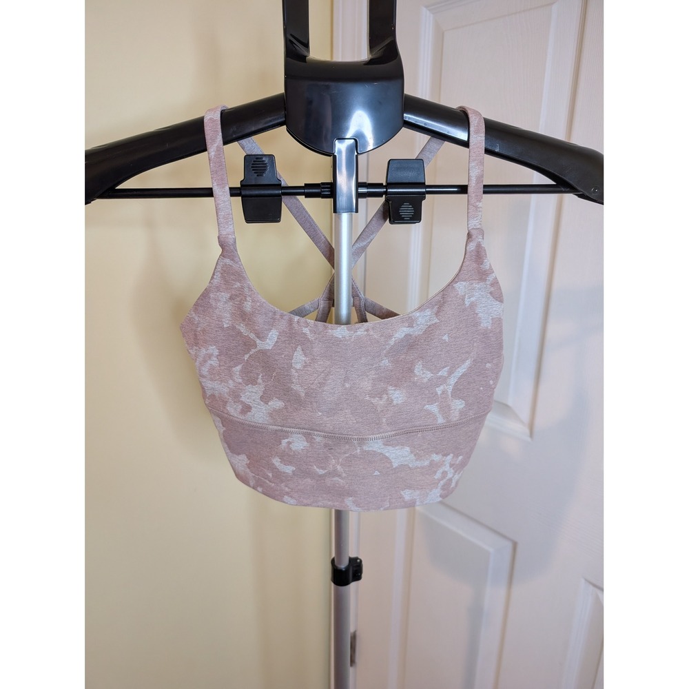 Vuori Racerback Longline Elevation Bra Dogwood Mauve Camo Strappy - Size XS